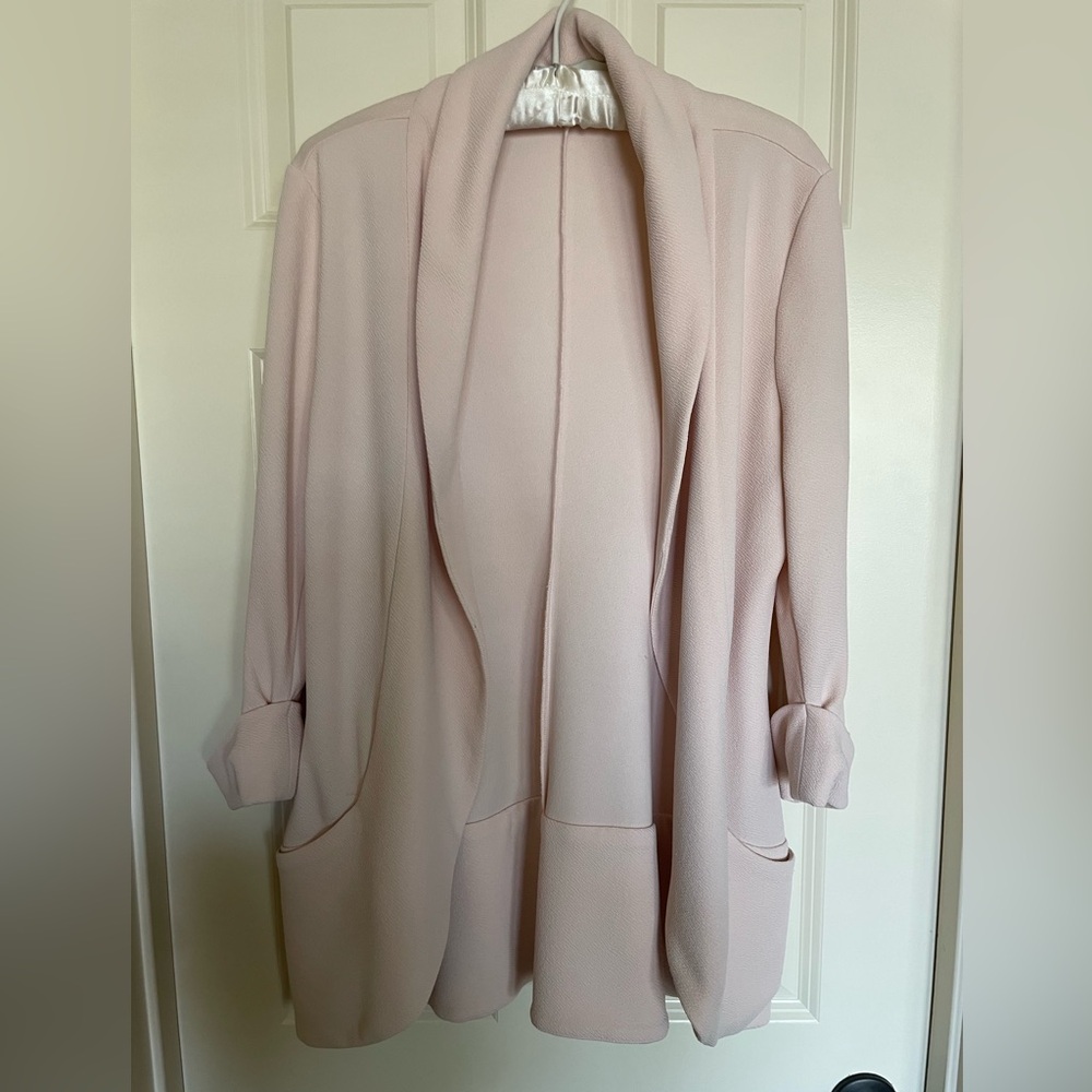 FrenchMauve Melanie Knit Tunic Blazer Blush XL